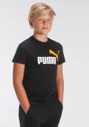 Puma Boys Short Sleeve Logo Tee - Black-Tangarine