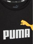 Puma Boys Short Sleeve Logo Tee - Black-Tangarine
