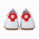 Puma Cali Dream Perforated Sneakers in White and Red with Gum Sole