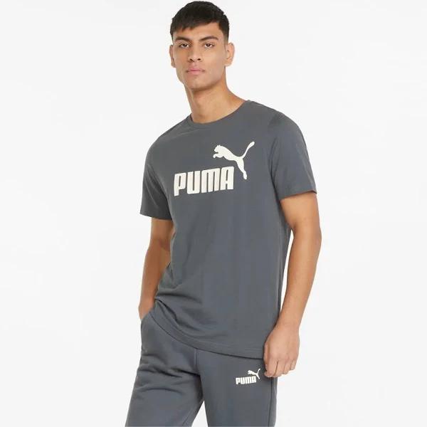 Puma Ess Logo Tee Charcoal M