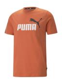 Puma Essentials+ 2 Col Logo Short Sleeve T-Shirt Orange White Black - L