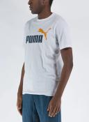 Puma Essentials+ 2 Col Logo Short Sleeve T-Shirt White Black Orange - L