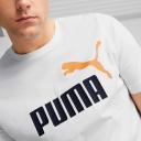 Puma Essentials+ 2 Col Logo Short Sleeve T-Shirt White Black Orange - L