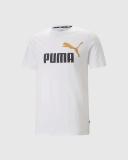 Puma Essentials+ 2 Col Logo Short Sleeve T-Shirt White Black Orange - L