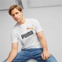 Puma Essentials+ 2 Col Logo Short Sleeve T-Shirt White Black Orange - L