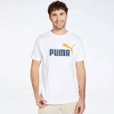 Puma Essentials+ 2 Col Logo Short Sleeve T-Shirt White Black Orange - L