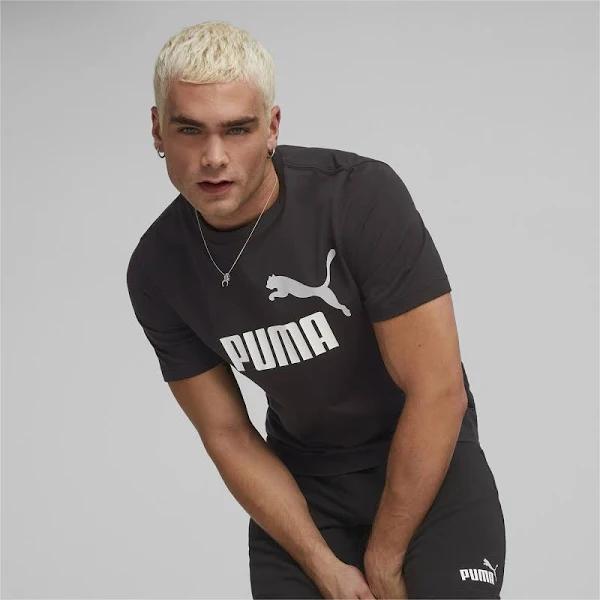 Puma Essentials+ 2 Col Logo Short Sleeve T-Shirt White Black Orange - M