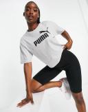 Puma Essentials Logo Cropped Women's Tee Grey
