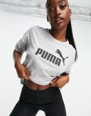 Puma Essentials Logo Cropped Women's Tee Grey