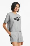 Puma Essentials Logo Cropped Women's Tee Grey