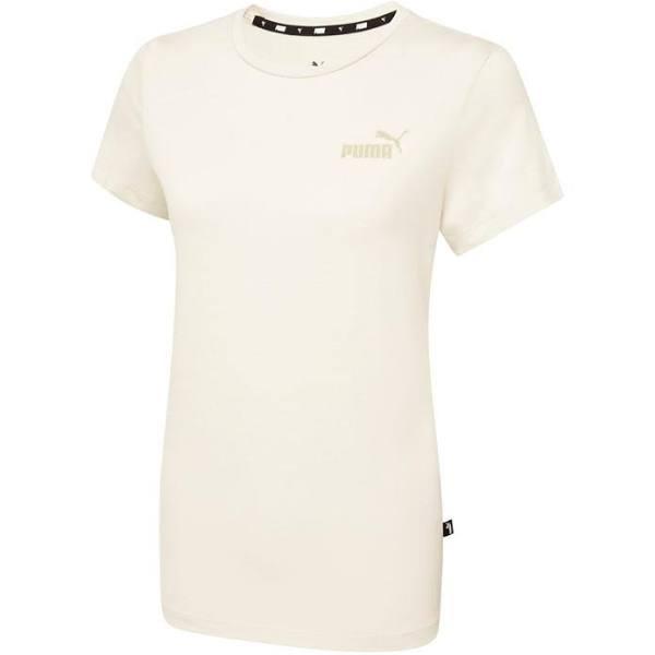 Puma Essentials Logo T-Shirt Beige L Woman