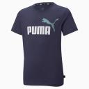 Puma Essentials+ Two-Tone Logo Kids T-Shirt Peacoat 7-8 Years