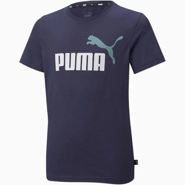 Puma Essentials+ Two-Tone Logo Kids T-Shirt Peacoat 7-8 Years