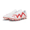 Puma Future Play FG/AG Men's Soccer Cleats Shoes, White/Fire Orchid, 9