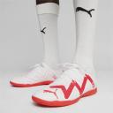 Puma Future Play It Men's Soccer Cleats Shoes, White/Fire Orchid, 8.5