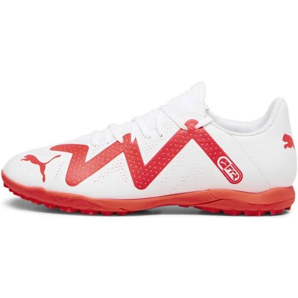 Puma Future Play TT Men's Soccer Cleats Shoes, White/Fire Orchid, 9.5