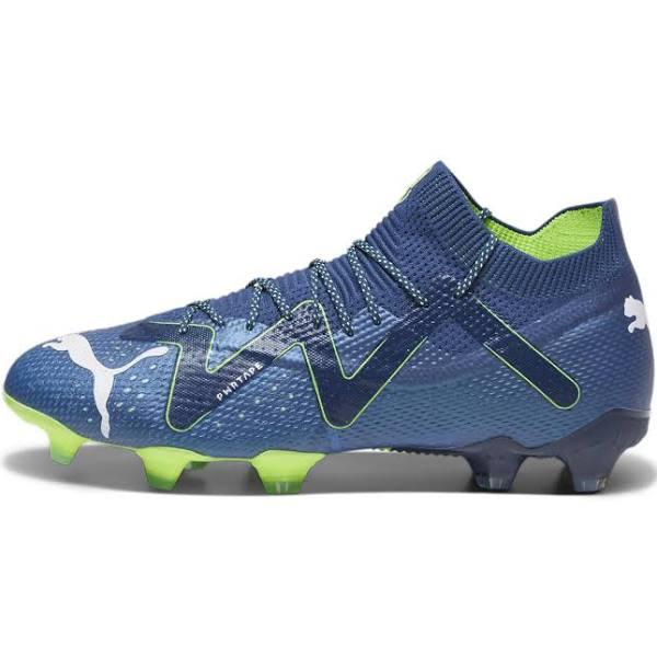 Puma Future Ultimate FG/AG Men's Soccer Cleats Shoes, Persian Blue/White/Pro Green, 5.5