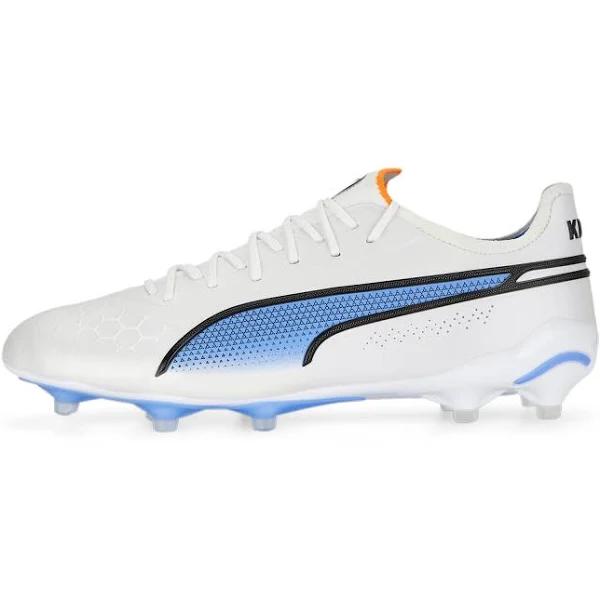 Puma King Ultimate FG Soccer Cleats - White & Blue - 1 Each