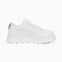 Puma Mayze Stack Sneakers in White and Gold