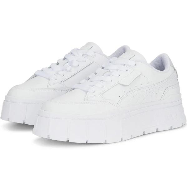 Puma Mayze Stack Sneakers in White & Grey