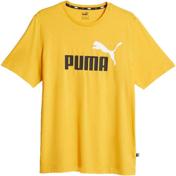 Puma Men's Essentials+ 2 Colour Logo Yellow Tee M