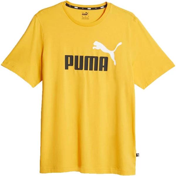 Puma Men's Essentials+ 2 Colour Logo Yellow Tee XL