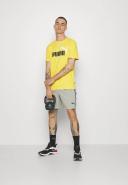 Puma Men's Essentials+ 2 Colour Logo Yellow Tee XXL