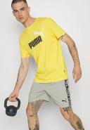Puma Men's Essentials+ 2 Colour Logo Yellow Tee XXL