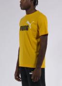 Puma Men's Essentials+ 2 Colour Logo Yellow Tee XXL