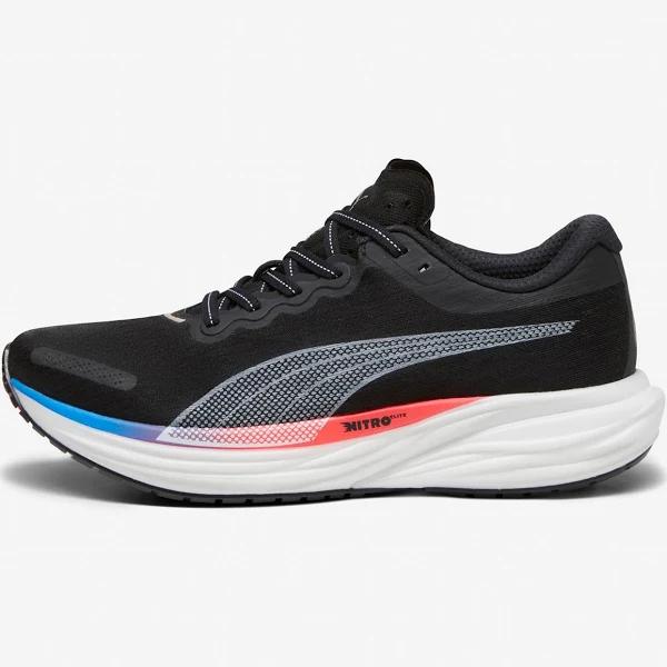 Puma Mens Deviate Nitro 2 Shoes Black/Fire/Blue