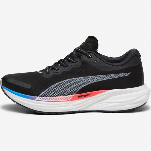 Puma Mens Deviate Nitro 2 Shoes Black/Fire/Blue