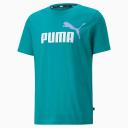 Puma Mens Essentials+ 2 Colour Logo Tee Blue M @ Rebel Active
