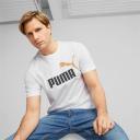 Puma Mens Essentials+ 2 Colour Logo Tee White S @ Rebel Active