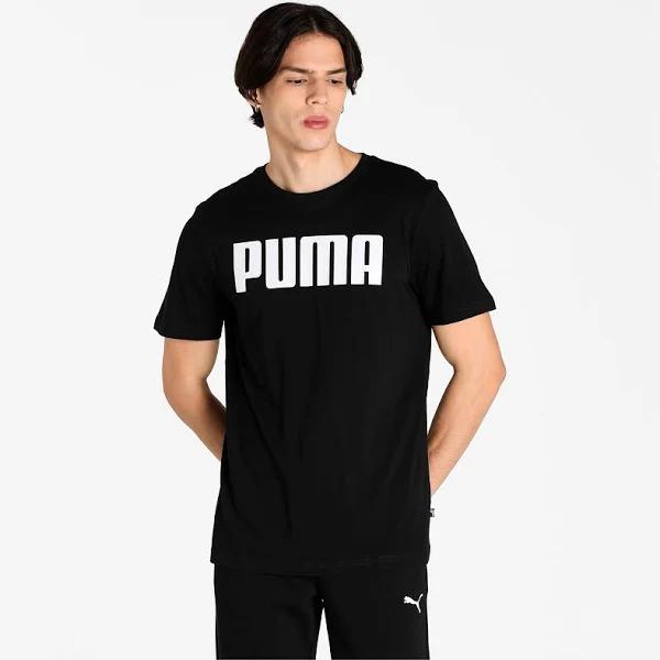 Puma, Power Logo Men's Tee, Male, Black, L, Apparel