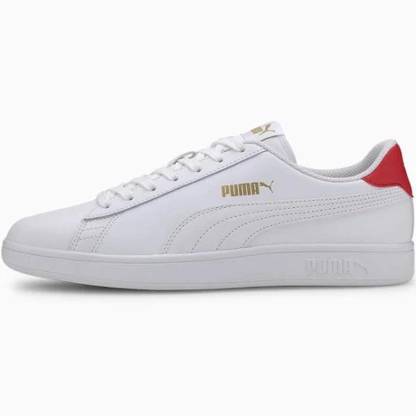 Puma Smash V2 L Puma White-High Risk Red