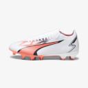 Puma Ultra Match FG/AG Firm Ground Soccer Cleat White/Black/Fire Orchid - Size 4.5
