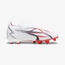 Puma Ultra Match FG/AG Firm Ground Soccer Cleat White/Black/Fire Orchid - Size 4