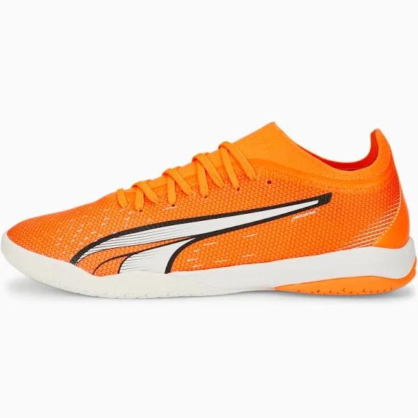 Puma Ultra Match It Indoor Soccer Shoes Orange/White/Blue - Size 11