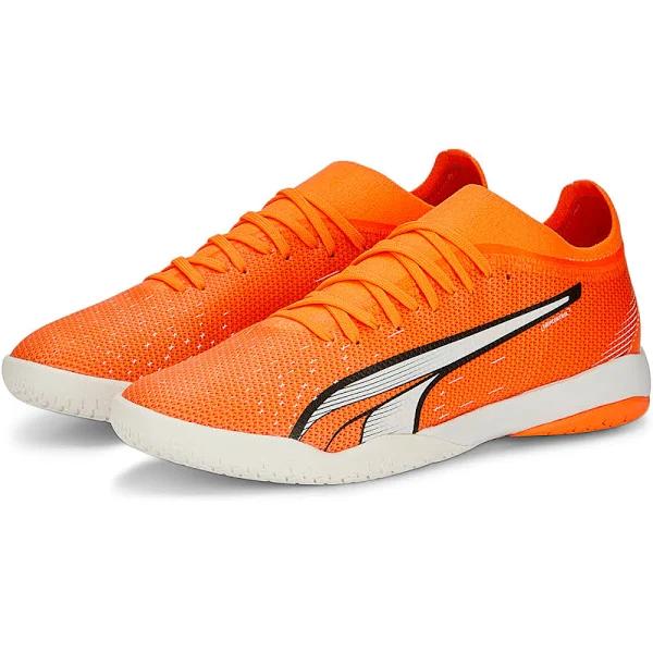Puma Ultra Match It Indoor Soccer Shoes Orange/White/Blue - Size 14