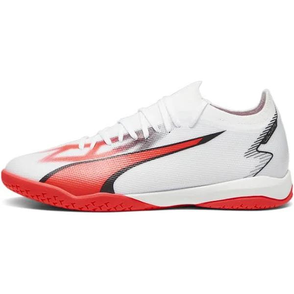 Puma Ultra Match It Men's Soccer Cleats Shoes, White/Black/Fire Orchid, 14