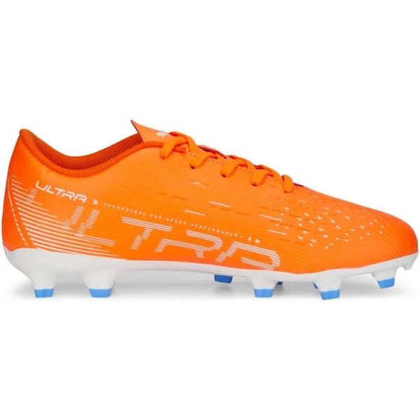 Puma Ultra Play FG/AG Junior Firm Ground Soccer Cleats Orange/White/Blue - Size 5.5