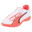 Puma Ultra Play TT Turf Soccer Cleat White/Black/Fire Orchid - Size 12.5