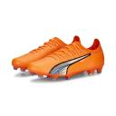 Puma Ultra Ultimate FG/AG Soccer Cleats Shoes, Ultra Orange/White/Blue Glimmer, 6