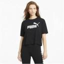 Puma Women's Cropped Logo Grey Tee XS