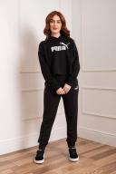 Puma Womens Essentials Cropped Logo Hoodie - Black