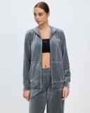 Puma Womens Essentials+ Velour Full Zip Hoodie Grey L