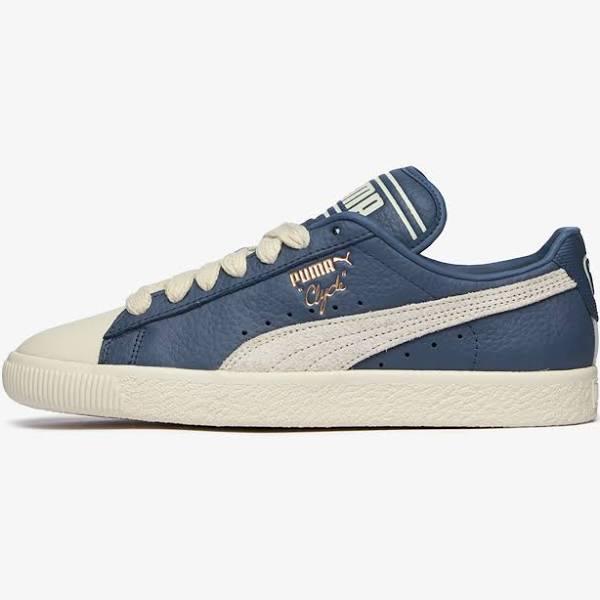 Puma x Rhuigi Clyde Q3 Sneaker (Pristine-Pristine-Inky Blue - 10)