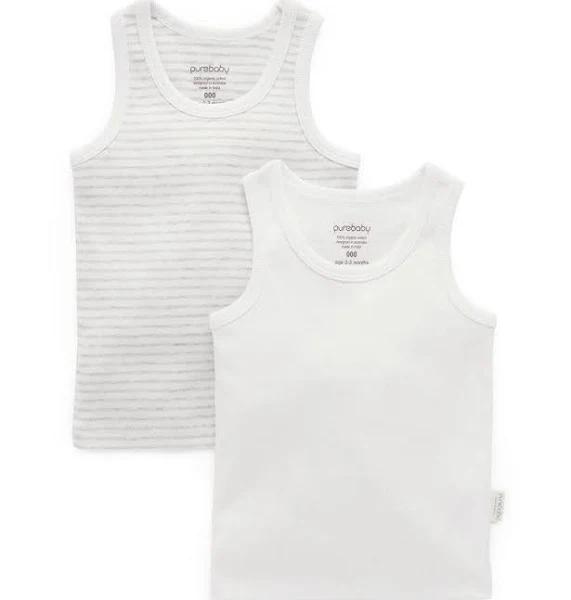 Purebaby 2 Pack Rib Singlet