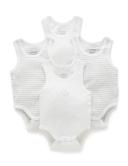 Purebaby 4 Pack Rib Bodysuit