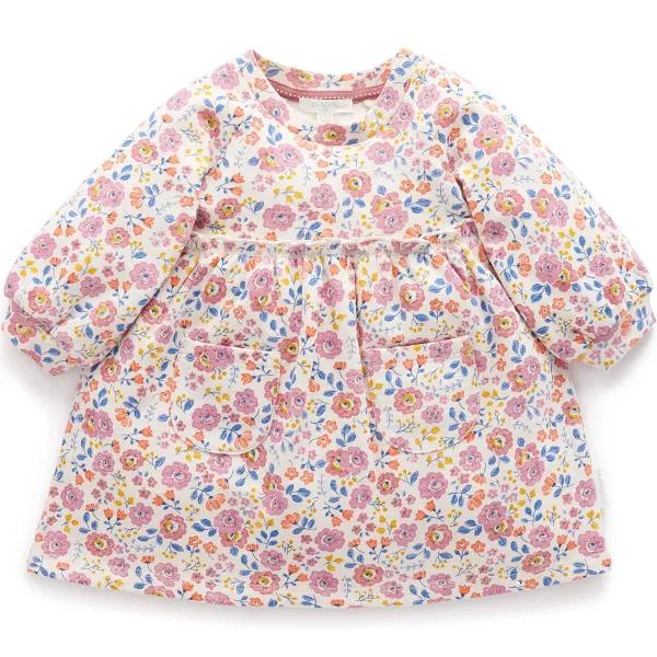 Purebaby Fleece Dress Pansy Print 3